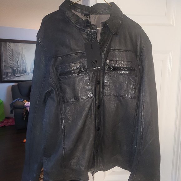 Men's Leather Mauritius Leather Jacket - Picture 1 of 2